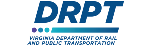 logo, blue letters, Virginia Department of Rail and Public Transportation