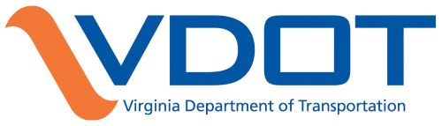 logo, blue letters, Virginia Department of Transportation